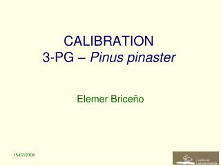 CALIBRATION 3-PG – Pinus pinaster