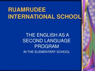 RUAMRUDEE INTERNATIONAL SCHOOL