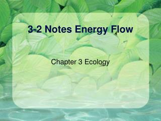 3-2 Notes Energy Flow