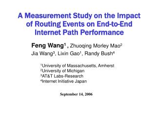 A Measurement Study on the Impact of Routing Events on End-to-End Internet Path Performance