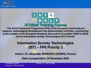 IST4Balt Training Course