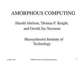 AMORPHOUS COMPUTING