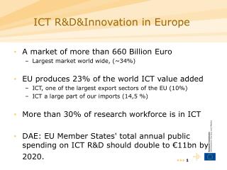 ICT R&amp;D&amp;Innovation in Europe