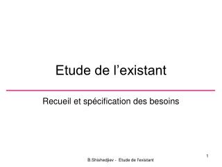 Etude de l’existant