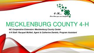 MECKLENBURG COUNTY 4-H