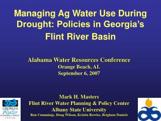 Managing Ag Water Use During Drought: Policies in Georgia’s Flint River Basin