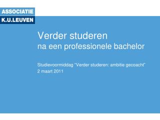 Verder studeren na een professionele bachelor