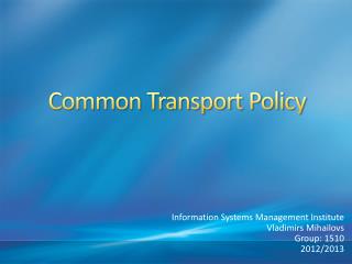 Common Transport Policy