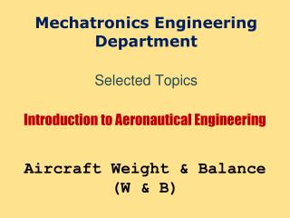 Introduction to Aeronautical Engineering