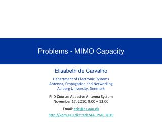 Problems - MIMO Capacity