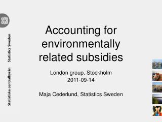 Accounting for environmentally related subsidies