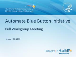 Automate Blue Button Initiative Pull Workgroup Meeting