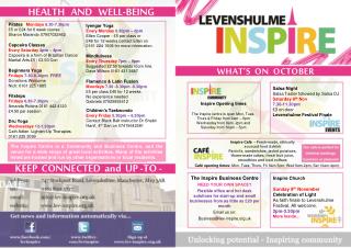 Inspire Church Sunday 9 th November Celebration of Light