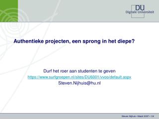 Authentieke projecten, een sprong in het diepe?