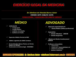 EXERCÍCIO ILEGAL DA MEDICINA