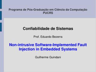 Programa de Pós-Graduação em Ciência da Computação PUCRS