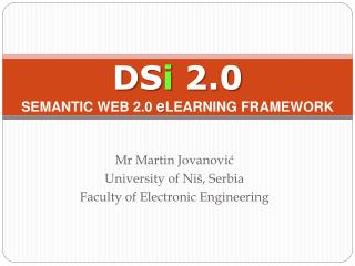 DS i 2.0 SEMANTIC WEB 2.0 e LEARNING FRAMEWORK