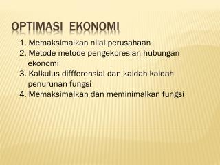 Optimasi ekonomi