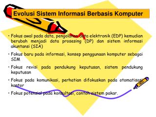 Evolusi Sistem Informasi Berbasis Komputer