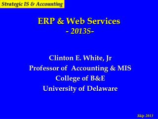 ERP &amp; Web Services - 2013S-