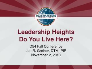 Leadership Heights Do You Live Here?