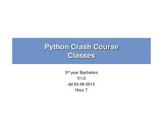 Python Crash Course Classes