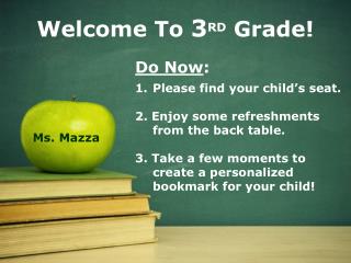 Welcome To 3 RD Grade!