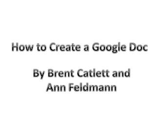 How to Create a Google Doc