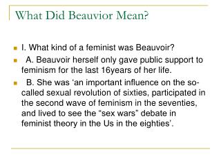 What Did Beauvior Mean?