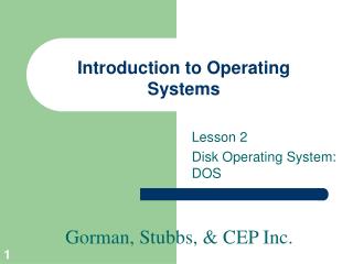 Introduction to Operating Systems