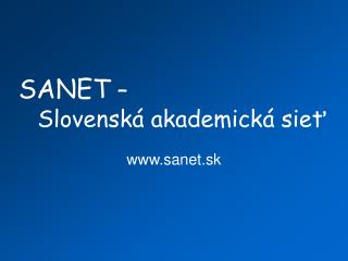 SANET – Slovensk á akademická sieť