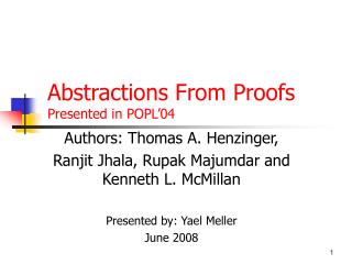 Abstractions From Proofs Presented in POPL’04