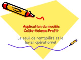 Application du modèle Coûts–Volume-Profit