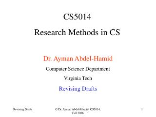 CS5014 Research Methods in CS