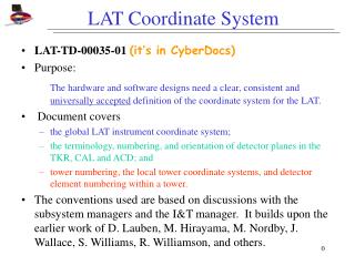 LAT Coordinate System