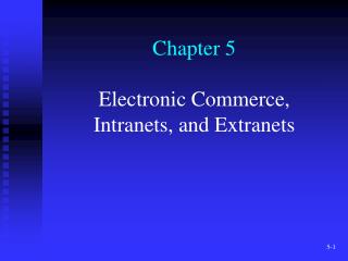 Chapter 5 Electronic Commerce, Intranets, and Extranets