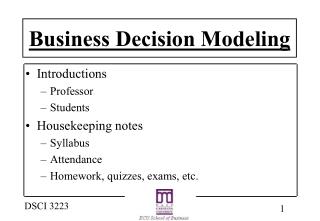 Business Decision Modeling