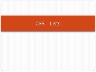 CSS -- Lists