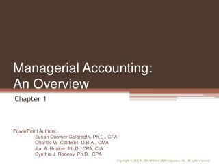 Managerial Accounting: An Overview