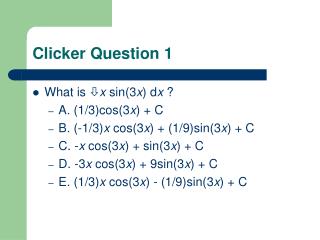 Clicker Question 1