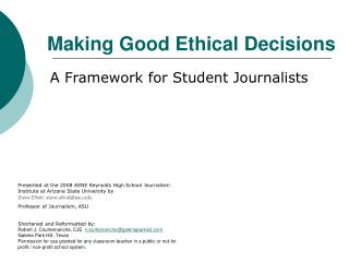 Making Good Ethical Decisions