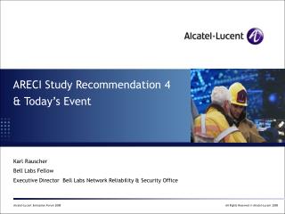 ARECI Study Recommendation 4 &amp; Today’s Event