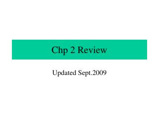 Chp 2 Review