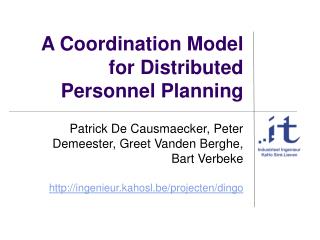 A Coordination Model for Distributed Personnel Planning