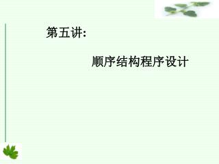 第五讲: 顺序结构程序设计