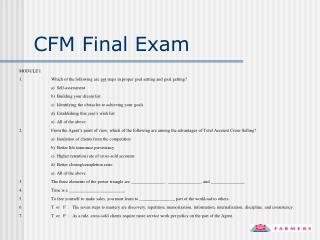 CFM Final Exam