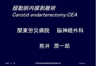 頚 動脈内膜剥離術 Carotid endarterectomy:CEA