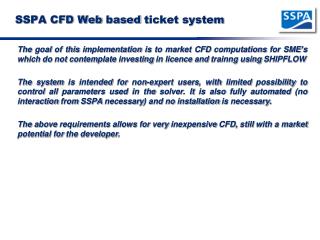 SSPA CFD Web based ticket system