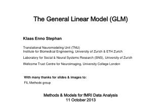 The General Linear Model (GLM)