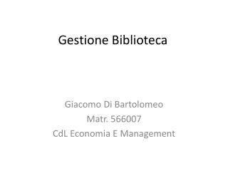 Gestione Biblioteca